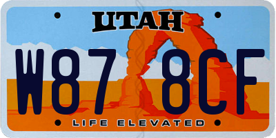 UT license plate W878CF