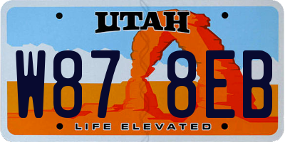 UT license plate W878EB