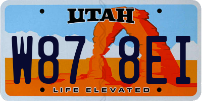 UT license plate W878EI