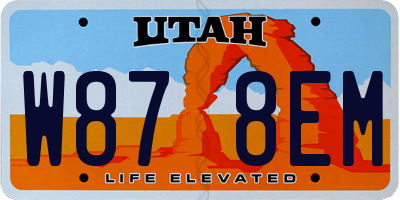 UT license plate W878EM