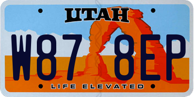 UT license plate W878EP