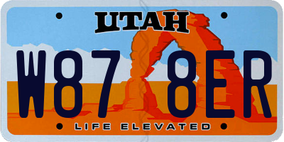 UT license plate W878ER