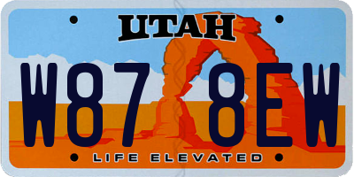 UT license plate W878EW