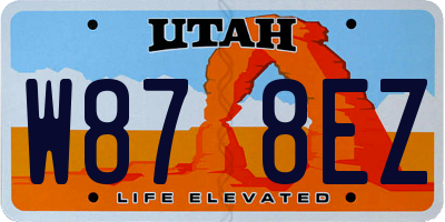 UT license plate W878EZ