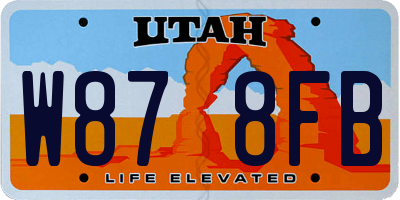 UT license plate W878FB