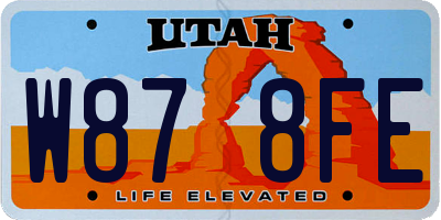 UT license plate W878FE