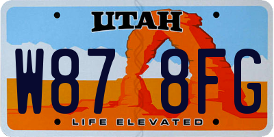 UT license plate W878FG