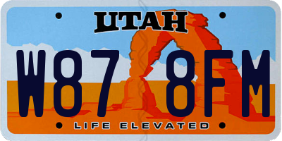 UT license plate W878FM