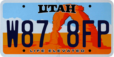 UT license plate W878FP