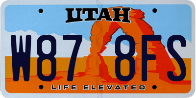 UT license plate W878FS