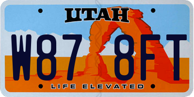 UT license plate W878FT
