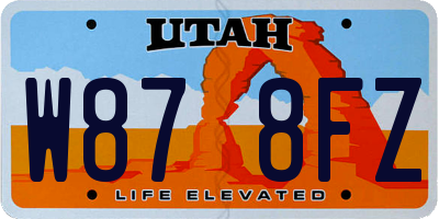 UT license plate W878FZ