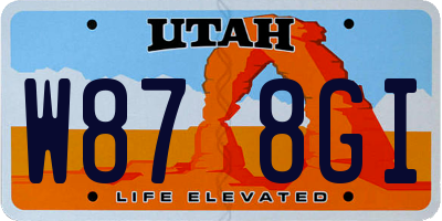 UT license plate W878GI