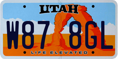 UT license plate W878GL
