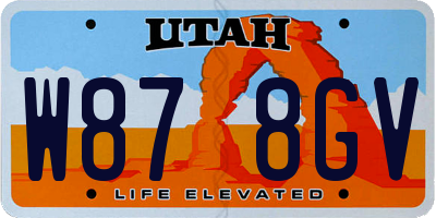 UT license plate W878GV
