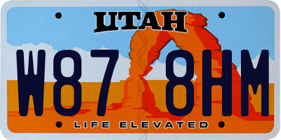 UT license plate W878HM