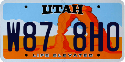 UT license plate W878HO