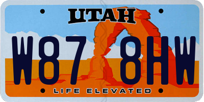 UT license plate W878HW