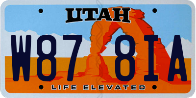 UT license plate W878IA