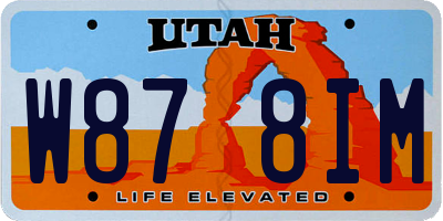 UT license plate W878IM