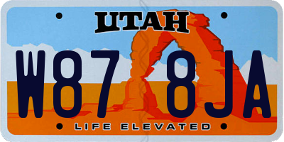 UT license plate W878JA