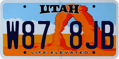 UT license plate W878JB