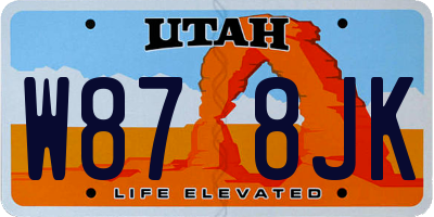 UT license plate W878JK