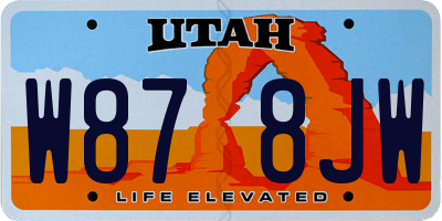 UT license plate W878JW