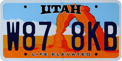 UT license plate W878KB