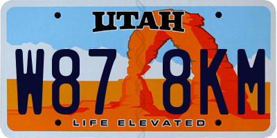 UT license plate W878KM