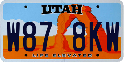 UT license plate W878KW