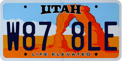 UT license plate W878LE