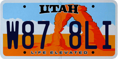 UT license plate W878LI