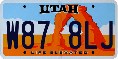 UT license plate W878LJ