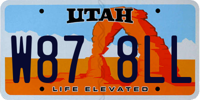 UT license plate W878LL