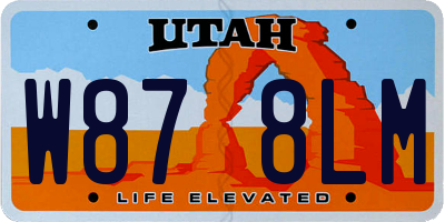 UT license plate W878LM