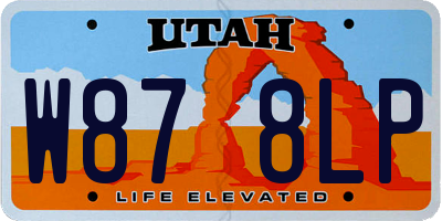 UT license plate W878LP