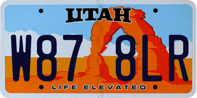 UT license plate W878LR