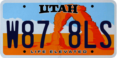 UT license plate W878LS