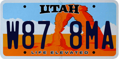 UT license plate W878MA