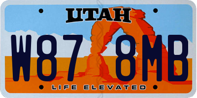 UT license plate W878MB