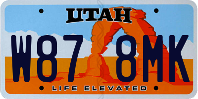 UT license plate W878MK