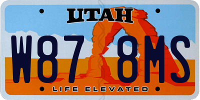 UT license plate W878MS