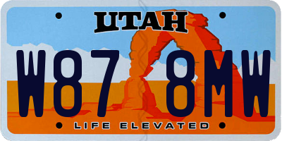 UT license plate W878MW