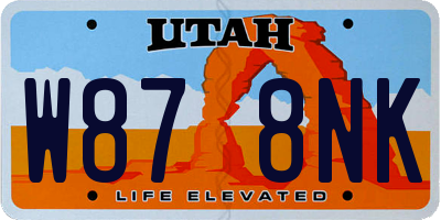 UT license plate W878NK