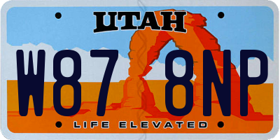UT license plate W878NP