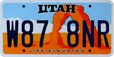 UT license plate W878NR