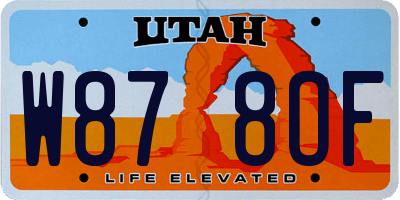 UT license plate W878OF