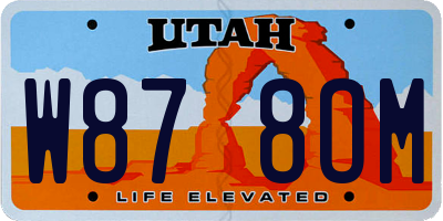 UT license plate W878OM