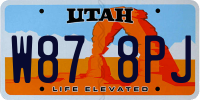 UT license plate W878PJ